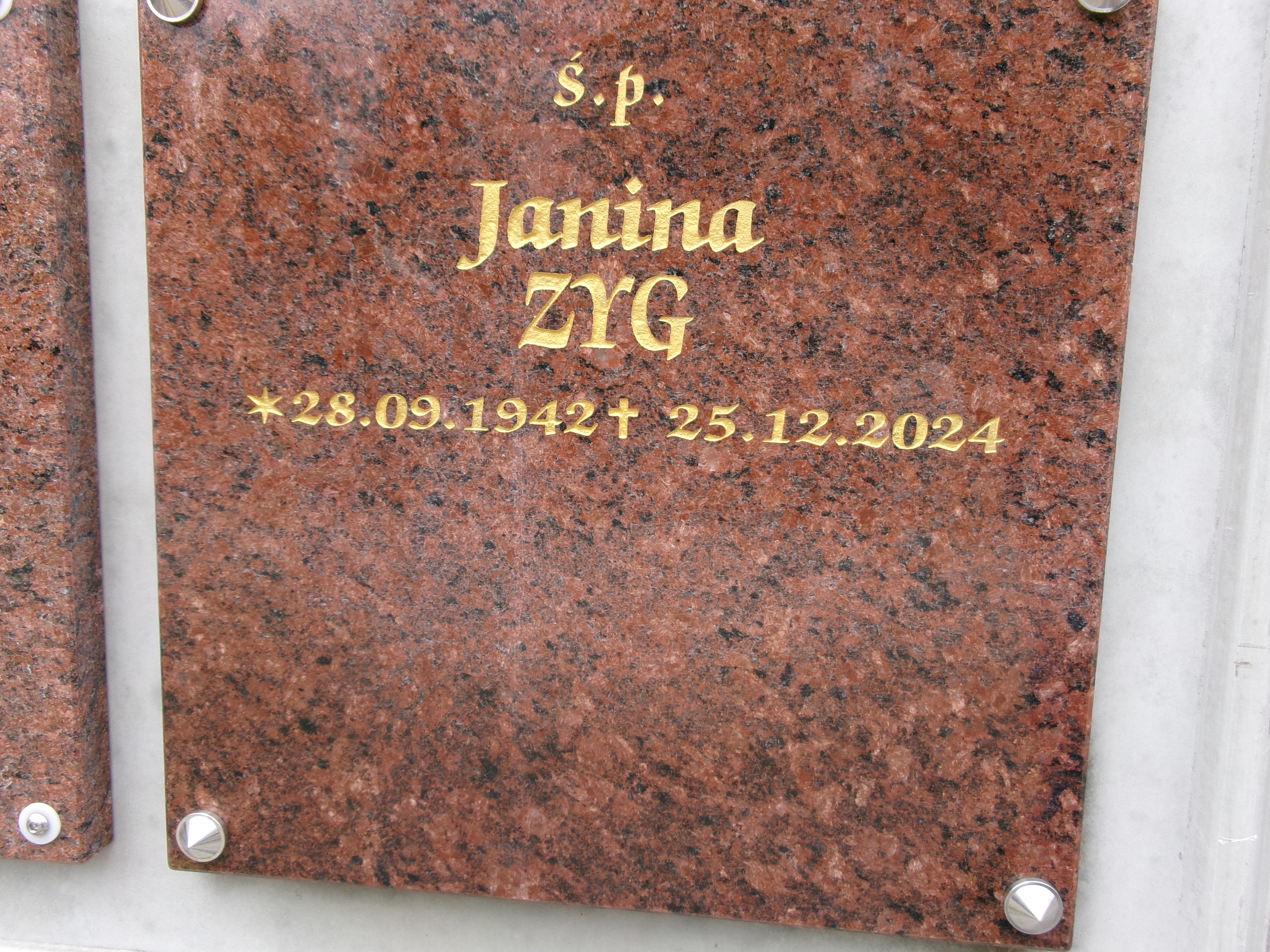 Janina ZYG 1942 Bolesławiec zakład gosp kom - Grobonet - Wyszukiwarka osób pochowanych