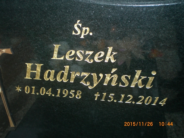 Leszek HADRZYŃSKI 1958 Bolesławiec zakład gosp kom - Grobonet - Wyszukiwarka osób pochowanych