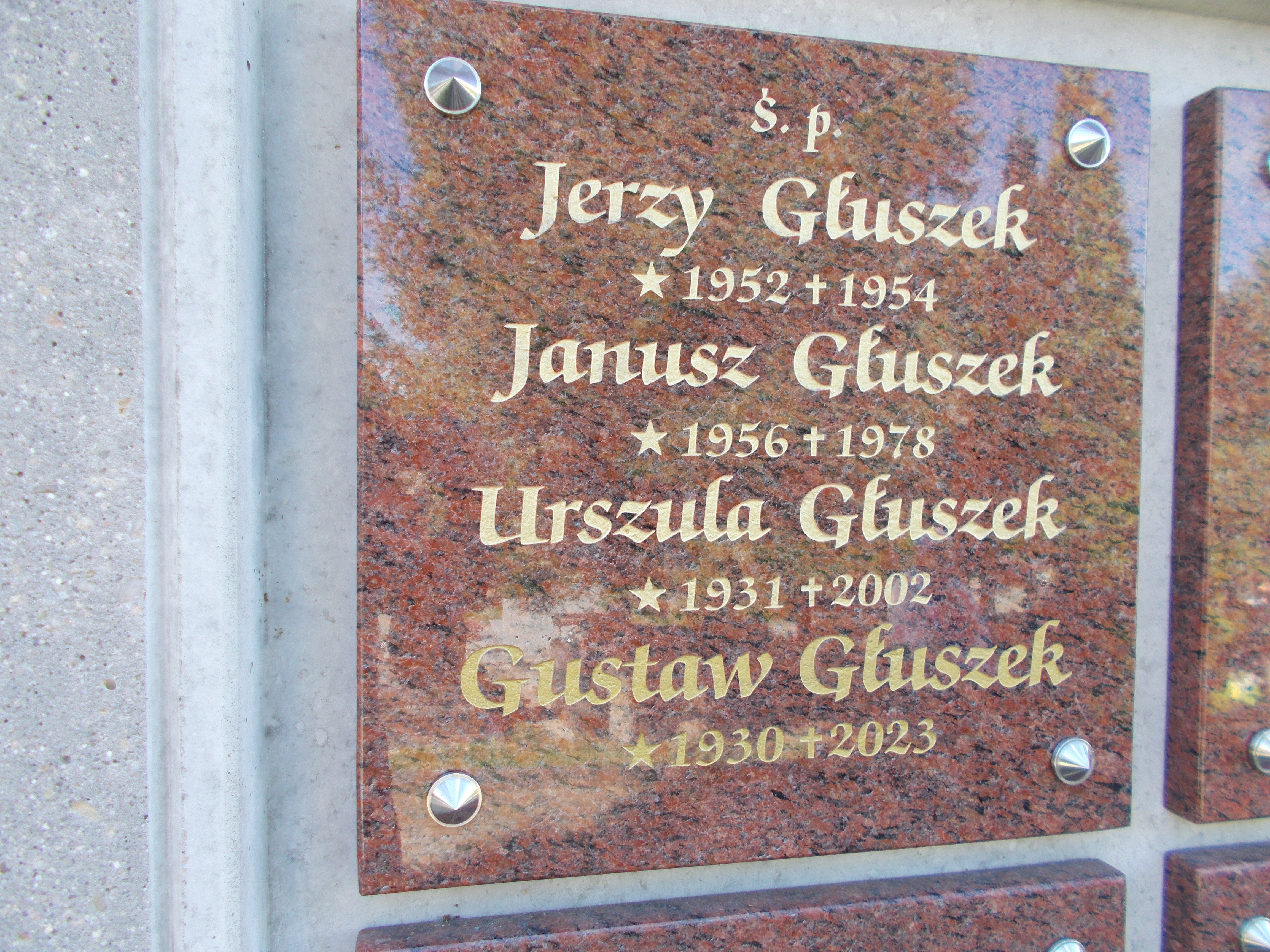 Grób URSZULA GŁUSZEK