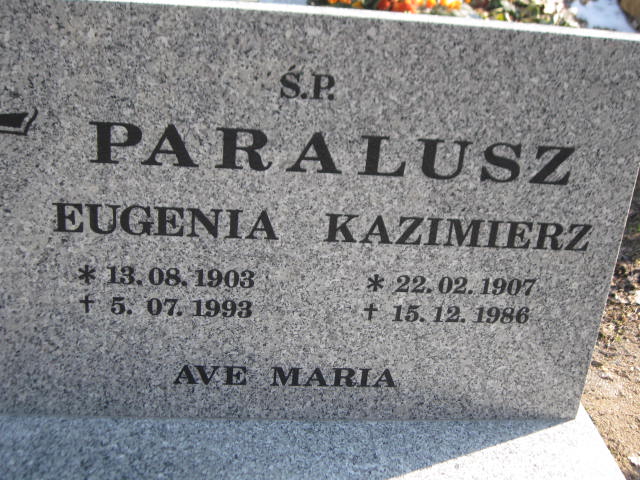 Kazimierz PARALUSZ 1907 Bolesławiec zakład gosp kom - Grobonet - Wyszukiwarka osób pochowanych
