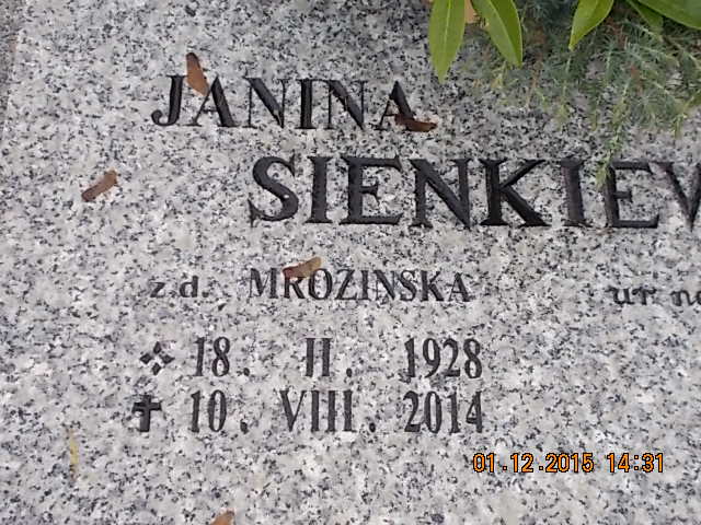 Janina SIENKIEWICZ 1928 Bolesławiec zakład gosp kom - Grobonet - Wyszukiwarka osób pochowanych