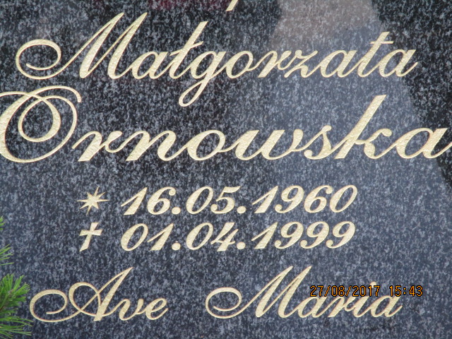 Grób MAŁGORZATA ORNOWSKA